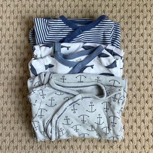 Touched by Nature Baby Organic Cotton Kimono Gowns, Size 0-6 Months